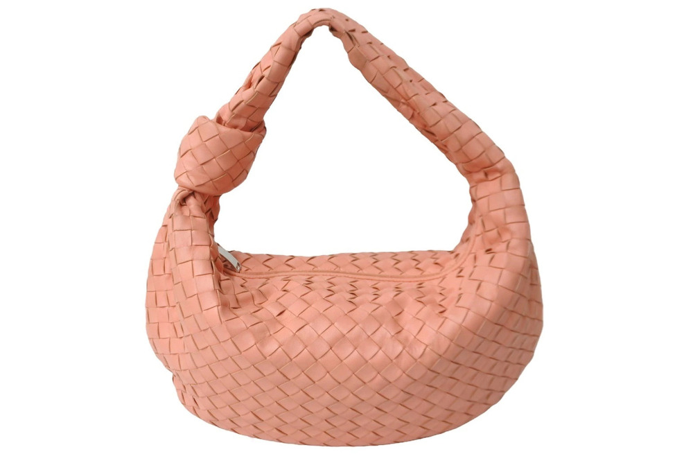 Bottega Veneta Hobo Bag Jodie Intrecciato Pink Leather
